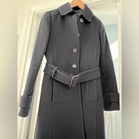 Navy blue jcrew wool coat made in Italy size XS 00 double cloth wool - Picture 8 of 10